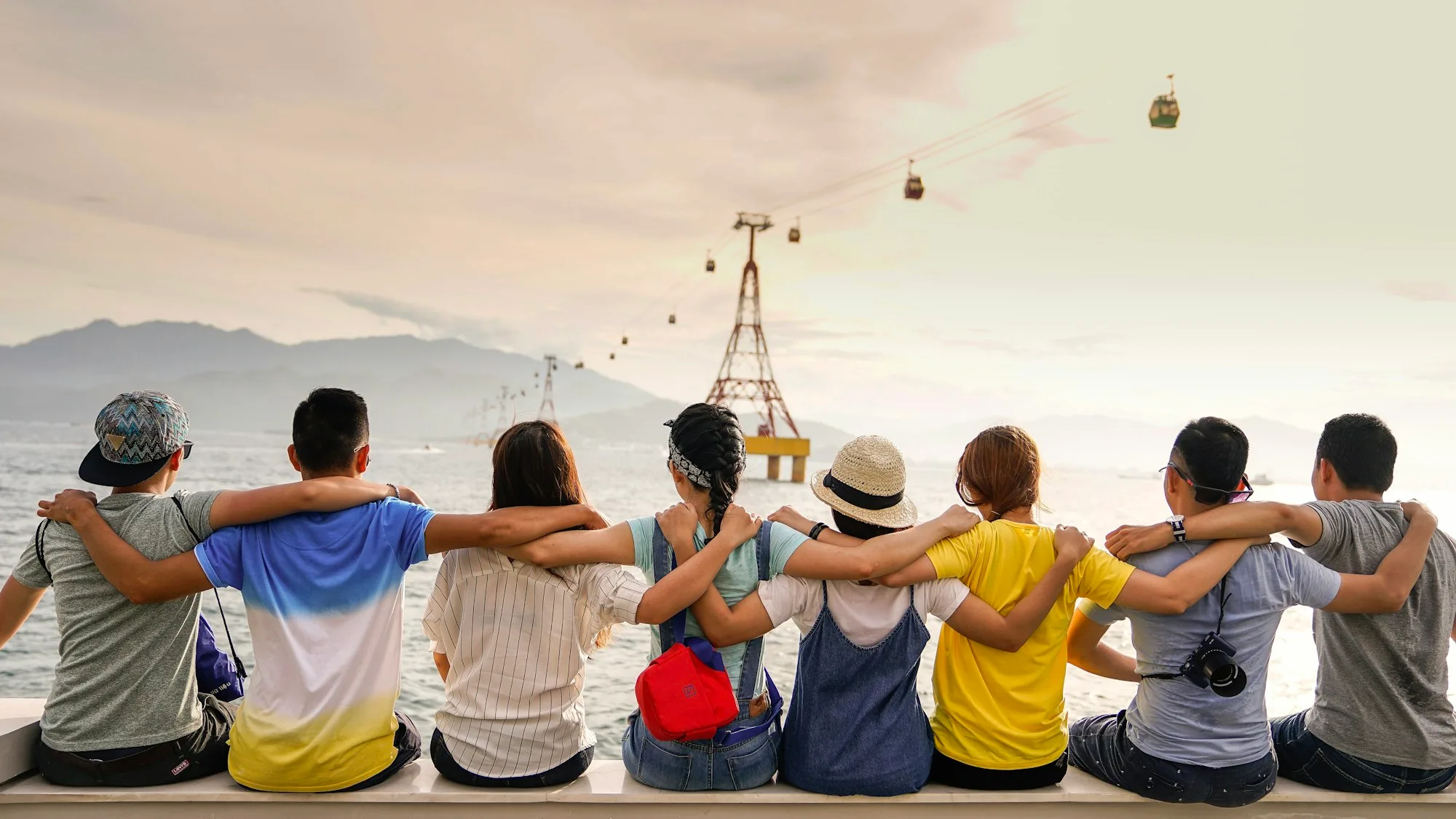 A diverse group connecting and sharing time together outdoors